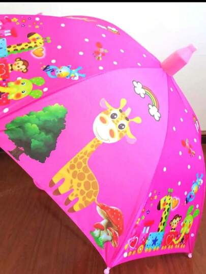 Paraguas para niños con figuras de animales en 3D, diseño animado y colorido, mango ergonómico, apertura segura, ligero y perfecto para días de lluvia, ligero y comodo