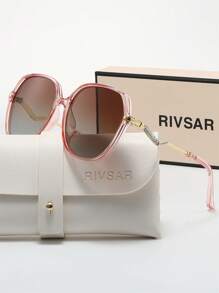RIVSAR Óculos de Sol Polarizados Elegantes de Olho de Gato com Cristais para Mulheres, Óculos de Sol Redondos Transparentes Fashion para Uso Externo, Casual, Festa, Viagem e Férias, Óculos de Sol de Marca Premium para Presente de Feriado, Adequados para o Dia dos Namorados, Natal e Halloween