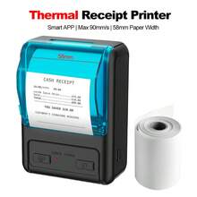 Meihengtong 58mm Receipt Printer Wireless Thermal Portable Wireless POS Printer For Small Business 58mm Mini Mobile Ticket Printer For Android & Windows - 藍黑色 - 查看 2