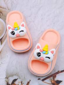 Summer New Girls Fashion Slippers, Soft Bottom Anti-Skid Wear-Resistant Cute Unicorn Children Fashion Slippers, Indoor Outdoor Toddler & Big Kid Elegant Princess Beach Sandals