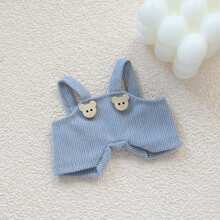 Overalls Set For LABUBU 1st/2nd Gen - 17cm Denim Suspender Outfit With Vinyl Face, Cute Doll Clothes For Blind Box Figures & Keychain, Adjustable Straps, Perfect Gifts For Birthday, Festival