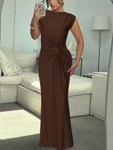 Women Summer Sleeveless Patchwork Bodycon Long Dress Sexy Elegant Party Dress Prom Outfit