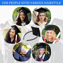 1/2 piezas - Cinta con inserción de birrete de graduación - Asegura el birrete y mantiene el peinado, diseño interior actualizado, para cinta de sujeción del birrete de graduación, puede fijar tu sombrero y peinado, accesorios de sombrero de regalo de graduación (no incluye el sombrero)