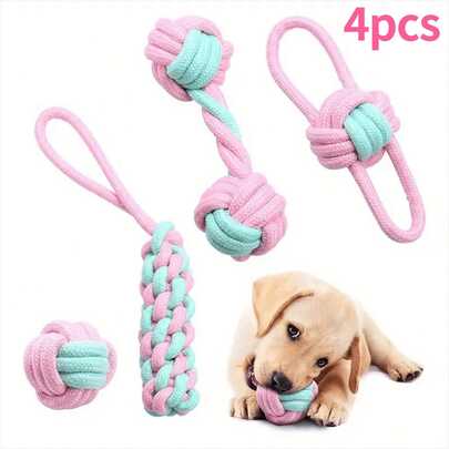 Interactive Pet Dog Chew Toy Set, Rope Toy Combination - Combines Training And Dental Cleaning Fun, Cyber Monday, Friday, Christmas Gift, Christmas Decor, New Year Gift