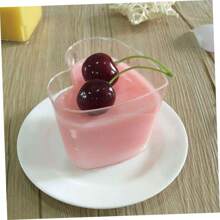 30/20/10/5/1 Set Heart-Shaped Mousse Cups With Lids, Transparent High-Quality Appearance, Suitable For Desserts, Cakes, Crystal Mud And Slime Packaging, More Convenient!