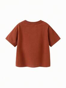 mini bala Baby Boys & Girls Short Sleeve T-Shirt – Quick-Dry Cool & Anti-Bacterial – Soft Cotton Infant Tee - Brick Red - View 5
