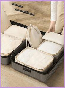 Set organisateur de voyage 9-en-1. Sacs de rangement de grande capacité, organisateurs de bagage pour vêtements, sous-vêtements, chaussures, cosmétiques, articles de toilette. Convient pour les chemises, sous-vêtements, vêtements, maquillage, rouge à lèvres, ombre à paupières, fond de teint, éponge, pinceaux, brosse à dents, dentifrice, nettoyant pour le visage, etc. Idéal pour les voyages, l'hôpital, le dortoir, l'école, les vacances, les fournitures scolaires.