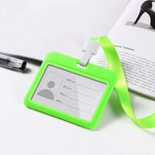 1pc/5pcs/10pcs/50pcs Ins Style Thick Vertical & Horizontal Card Holder, 11 Colors Lanyard ID Badge Holder, Suitable For Office, School, Mall, Work Etc. School Supplies,Back To School