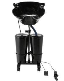 Portable Shampoo Bowl, Shampoo Sink For Washing Hair With Electric Pump, Includes 2 Buckets 2 Showerheads, Drain Hose, Height And Angle Adjustable Portable Wash Bowl For Home Salon Use, Black - US A Type Plug(110-127V) - View 8