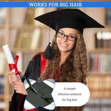 1/2 piezas - Cinta con inserción de birrete de graduación - Asegura el birrete y mantiene el peinado, diseño interior actualizado, para cinta de sujeción del birrete de graduación, puede fijar tu sombrero y peinado, accesorios de sombrero de regalo de graduación (no incluye el sombrero)