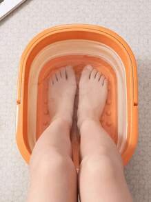 Foldable Massage Foot Basin For Adults, Home And Dormitory Use Simple Design With Cover, Deep Soaking Foot Bath Foldable Foot Soaking Bucket, Home Use, Simple Massage, Wellness, Foot Bath Basin, Over Knee, With Cover, Keeps Warm, Light Weight, Space Saving