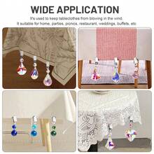 4个/8个/10个装桌布夹，水晶玻璃配重，装饰性透明窗帘配重，带不锈钢夹子，适用于家庭用餐、厨房/餐厅/家居/花园装饰 - 彩色 - 查看 9