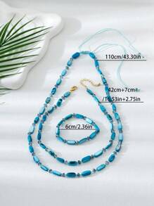 3pcs/Set Bohemian Style Natural Pearl Shell Multi-Layer Necklace, Elegant And Versatile High-Quality Necklace & Bracelet Set, Suitable For Women Wearing To Beach, Party, Daily And As Festival Gift