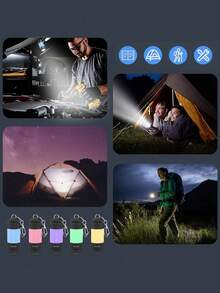 1pc Mini Keychain LED Flashlight, Portable Rechargeable Multi-Function Outdoor Flashlight With Clip, Suitable For Hiking, Camping, Fishing, Running And Other Emergency Lighting, Camping Accessory - Multicolor - View 7