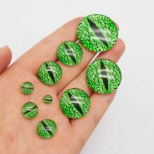 Glow In The Dark Animal Eyes Cabochons - 20 Pairs Mixed Glass Eyes For DIY Crafts, Toys (Dragon, Snake, Lizard, Owl)