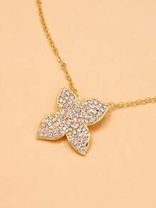 1 Stück Blüten Anhänger Halskette, einfache Strass Choker Halskette, minimalistisches Modeaccessoire für Frauen