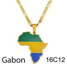 1 件 3.8 厘米嘻哈非洲地图吊坠项链首饰