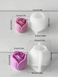 1 件 3D 大玫瑰硅胶蜡烛模具 | 浪漫粉色设计，适用于蜡/树脂/石膏工艺品，适合情人节/母亲节礼物、护士节装饰和家居饰品 - 白色 - 查看 17