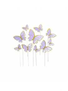 10/20Pcs Mixed Size Butterfly Cake Decorations, 3D Pink And Purple Butterfly Cupcake Decorations, Birthday, Wedding And Party Supplies, Baking Cake, Dessert, Appetizer, Snack Decorations, Butterfly Birthday Cake Decorations, Holiday Inserts, Combination Set