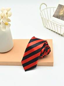 1 Peça Gravata de Moda Listrada em Duas Cores para Homens, Adequada para Reuniões de Negócios e Uso Diário com Camisas e Ternos