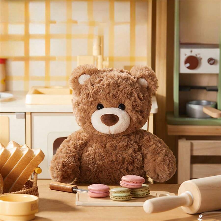 Miniso 礼品熊系列坐姿玩偶，可爱坐姿，表情温柔，非常适合卧室/桌面装饰，是理想的礼物之选，涤纶材质（1个）