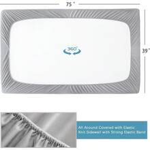 Juego de 2 sábanas ajustables para cama individual con bolsillo profundo de hasta 14", resistentes a las manchas y las arrugas, de fácil cuidado, color gris - Gris - Ver 5