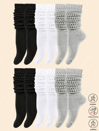 1/3/6 Pairs Breathable Moisture-Wicking Anti-Odor Socks For Men & Women – Soft Knit Lined Athletic Casual Long Socks – Mother's Day Gift, Yoga, Workout, Running, Hiking, Travel, Business – All-Season Comfort2pcs6pcs12pcs