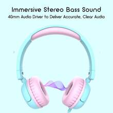 Wired Stereo Foldable-3.5mm Adjustable On-Ear Headphones  School/Phones/Travel/Plane (Green)