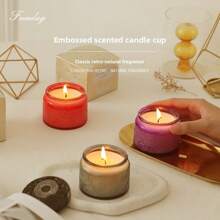 1 Stück 100g/200g Aromatherapie Zuhause geprägte Glas Kerze Feiertag Geschenk rauchfrei Sojawachs duftende Kerze
