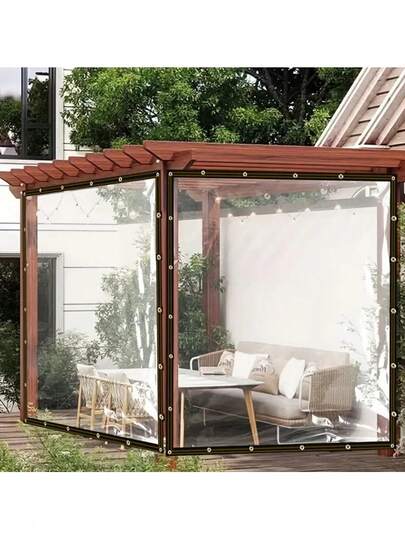 1pc Plastic Rainproof Film H Transparent Thickened Edge Wrapped Raincloth Insulation Film Windproof Succulent Flowers Cold Proof