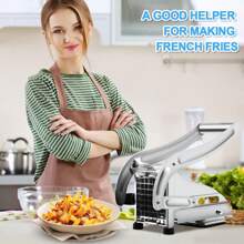 French Fry Cutter With 2 Blades, Stainless Steel Professional French Fry Cutter, French Fry Slicer, French Fry Cutter For Pressed Fries, Multifunctional Vegetable And Fruit Slicer Kitchen Tool, Holiday Gift