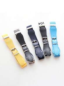 儿童可调节松紧腰带 儿童幼儿腰带 针扣腰带 适合女童，30-65 厘米（纯色和豹纹） - 均碼 - 查看 2