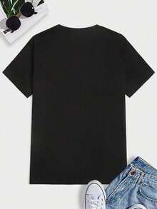 Gentleman's Haven Men's 100% Cotton T-Shirt, 220g Heavyweight Cotton Christmas T-Shirt For Men (1 Piece) - 黑色 - 查看 3