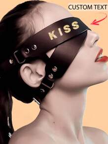 1PC Women's Sexy Eye Mask, Personalized Custom Eye Mask, PU Leather Eye Mask, Light-Blocking Eye Mask, Women's Bondage Eye Mask, Fun Bondage Eye Mask, Adult Game Eye Mask, Is A Masquerade Mask, Party Gathering, Halloween, Valentine's Day First Choice, Rave