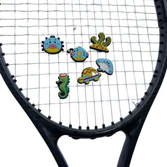 6 stuks/set cartoon zeedier siliconen tennisracket schokdemper