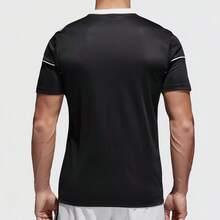 Adidas 男式短袖足球服透气足球T恤 - 黑色 - 查看 5