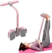 Multifunctional Pedal Resistance Rope, 6 Tube Tension Rope Pull Up Pilate Equipment Yoga Tension Rope Leg Trainer Workout Full-Body Fitness(Pink)