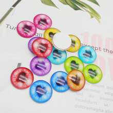 40Pcs Glow In The Dark Cute Eyes Cabochons Mixed Colors Heart Pattern Flat Back Glass Eyes For DIY Crafts, Jewelry, Toys