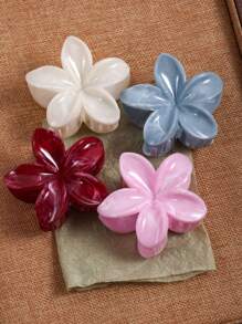 4 Stück/2 Stück Damen acryl große Farbverlauf Blumen Clips, elegante und feine Haardekorationen für hinten am Kopf, halb gebundenes Haar, Retro exquisites Marmormuster, Aufputz Haraccessoires für Strandurlaub und Frische, Haarklammern, Haarspangen