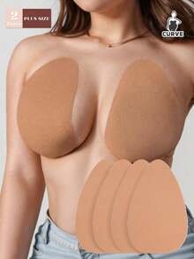 2 Pairs (4pcs) Invisible Silicone Nipple Covers, Strapless, In Beige/Coffee/Black For B-E Cup Sizes, Ladies Sticky Bra, Bra Accessories