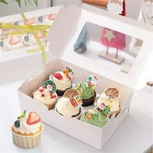 20pcs/Pack Party Gift Box With Window, Birthday Party Gift Packaging Box, Daily Life Gift Box, Cupcake Packaging Box, Tart Dessert Muffin Box, Baking Takeout Box - White - View 10