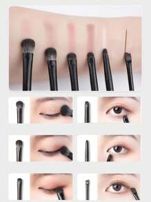 6 Pezzi Set Pennelli Morbidi Per Il Trucco Occhi Per Ombretto, Sfumatura, Eyeliner e Rifinizione Occhi, Naturali, Ottici, Lenti Coreane, Pennelli Trucco, Rossetto, ciglie, Matita Sopracciglia, Custodia per Cura, Eyeliner, Intossicante, Ombretto, Tappeto per Trucco, Gel Sopracciglia, Regalo Donna, Distribuzione Regalo, Khol, Trucco Originale, Punta ciglie