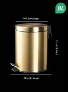 3L Stainless Steel Pedal Bin Copper Metallic | Anti-Fingerprint | Matt Finish | Small Bathroom Garbage Bin With Inner Holder Bin