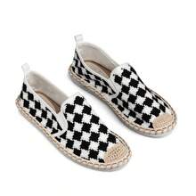 1 Paar rautenförmige Kontrast-Farbe Preppy College Boho Polyester (Polyester) geometrische gewebte Espadrilles für Strand, Party, Urlaub, Innen- und Außenbereich Frühling/Sommer