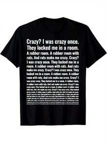 [ Funny Meme T-Shirt] Crazy? I Was Crazy Once. Funny Trending Meme T-Shirt, , Gift For Men Women Dad Mom Friends, S-Xxxl, Black - 黑色 - 查看 1