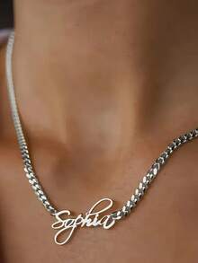 1pc Gold Rose Gold Custom Personalized 18K Gold Name Necklace, Custom Name Necklace, Personalized Jewelry For Her Personalized Gift, Custom Gift Mother's Day Gift For Family Birthday Gift Christmas Gift Valentine's Day Gift Gold,Rose Gold Stylish,Fall Fashion,Vintage,Unisex,Simple,Casual,Hipster,Goth,Punk Custom,Personalized,Unique Ideal Gifts For Her Her,Boyfriend,Girlfriend,Dad,Mom,Family,Friends,Pets,Son,Daughter,Grandparents For Anniversaries,For Valentine's Day,For Mother's Day,For Birthdays,For Graduation,For Father's Day,For Weddings,For Daily Wear,For Party,For Prom,Black,Silver,Gold,Stylish,Colorful,Vintage,Simple,Unisex,Casual,Cuties,Custom,Personalized,Unique,Ideal Gifts For Him,Ideal Gifts For Her,Her,Boyfriend,Girlfriend,Dad,Mom,Family,Friends,For Anniversaries,For Birthdays,For Graduation,For Prom,For Party,Chic Autumn,Delicate Romance - Multicolor - View 10