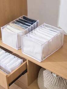 1pc Basic Living 7-Compartment Large Storage Box For Clothes, Jeans, Shirts, T-Shirts, Mesh And Breathable Decorations Autumn Decor Festival Decor Room Decor Home Decor Fall Decor Bedroom Decor Christmas For Holiday Gift Giving