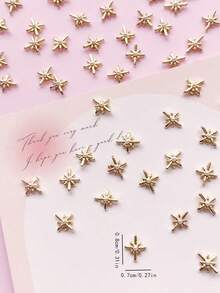 30 Stücke Legierungsmaterial kleine Größe Stern Design Nagelkunst Dekoration, Punkt Kunstperle Stil, japanischer Y2K Stil, minimalistisches DIY, Nägel Produkte, Nägel Zubehör