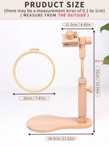 1 قطعة إطار خياطة متعدد الوظائف من الخشب عالي الجودة بلون بيج للتطريز اليدوي، قابل للتدوير، سهل التركيب، مناسب للخياطة من زوايا مختلفة، يأتي مع 1 حلقة تطريز