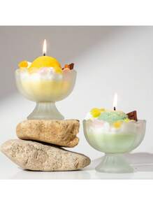 1pc 450g Summer Fruit Ice Cream Creative Exquisite Shape Yogurt Cup Soy Wax Birthday Gift Souvenir Aromatherapy Candle